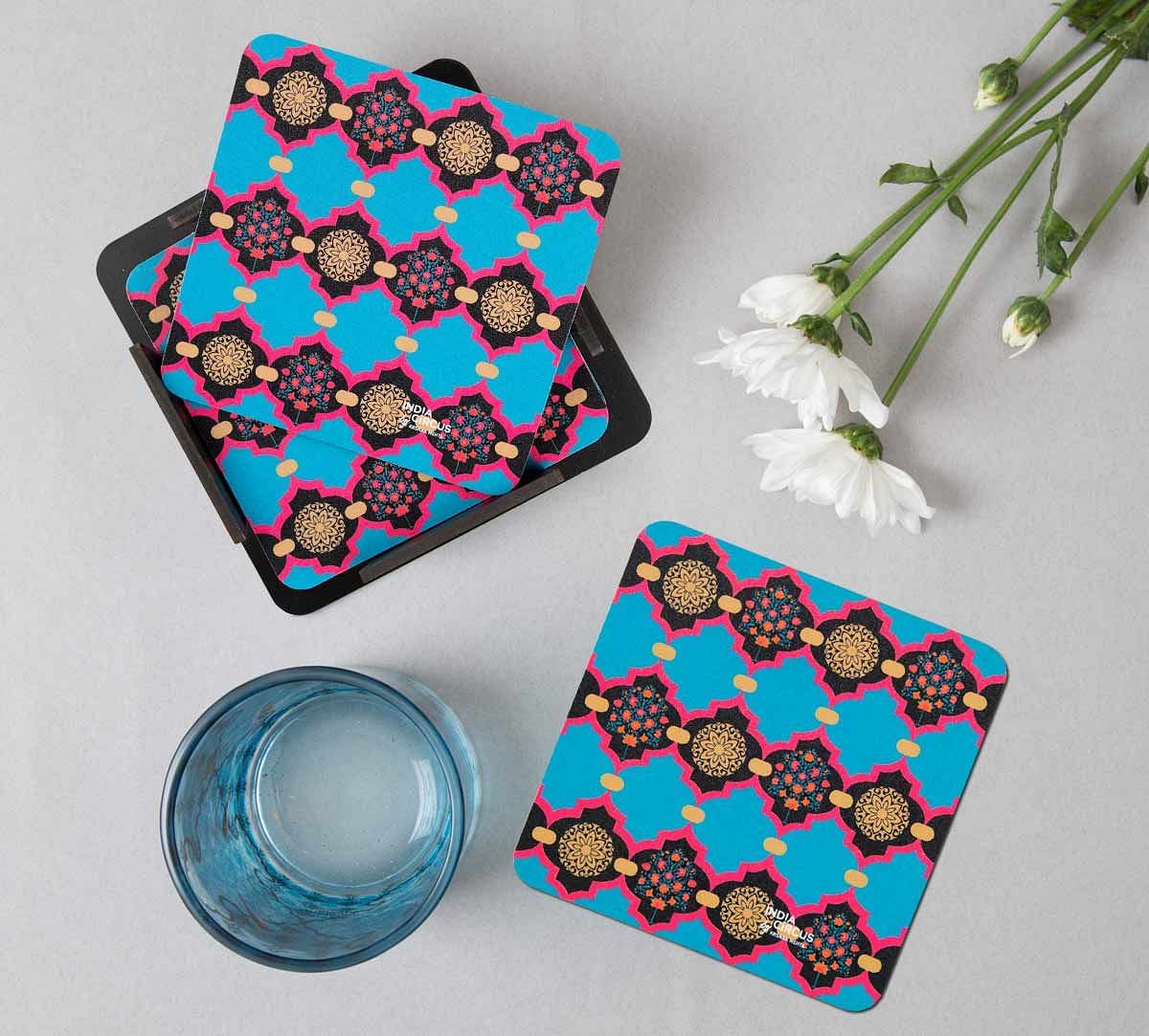 India Circus Blue Latticed Synergy Table Coaster