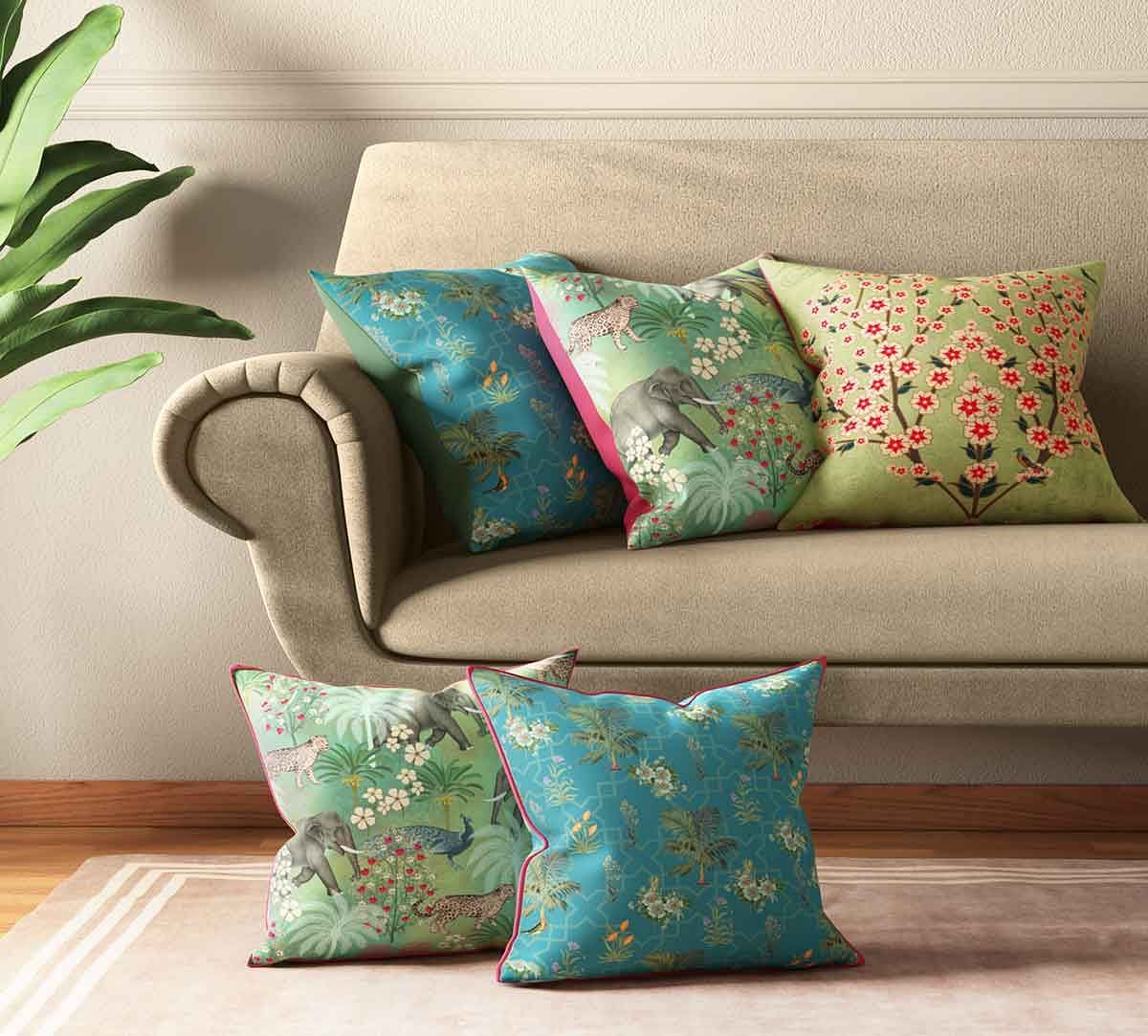 India Circus Bougainvillea Delights Cushion Cover Set of 5