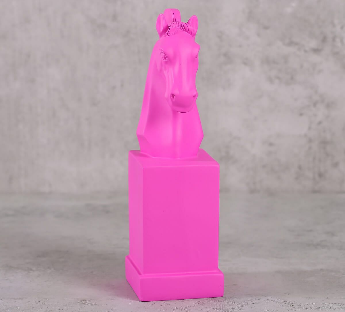 India Circus Bright Pink Horse Head Figurine