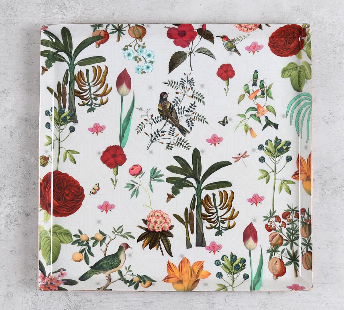 India Circus by Krsnaa Meghta Petal and Plume Steel Platter