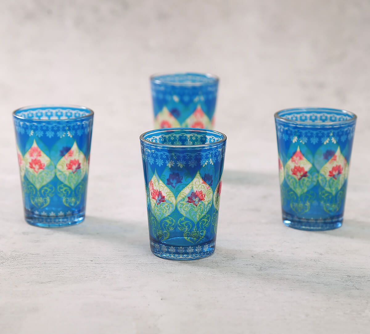 India Circus by Krsnaa Meha Beryl Fir Chai Glass Set of 4