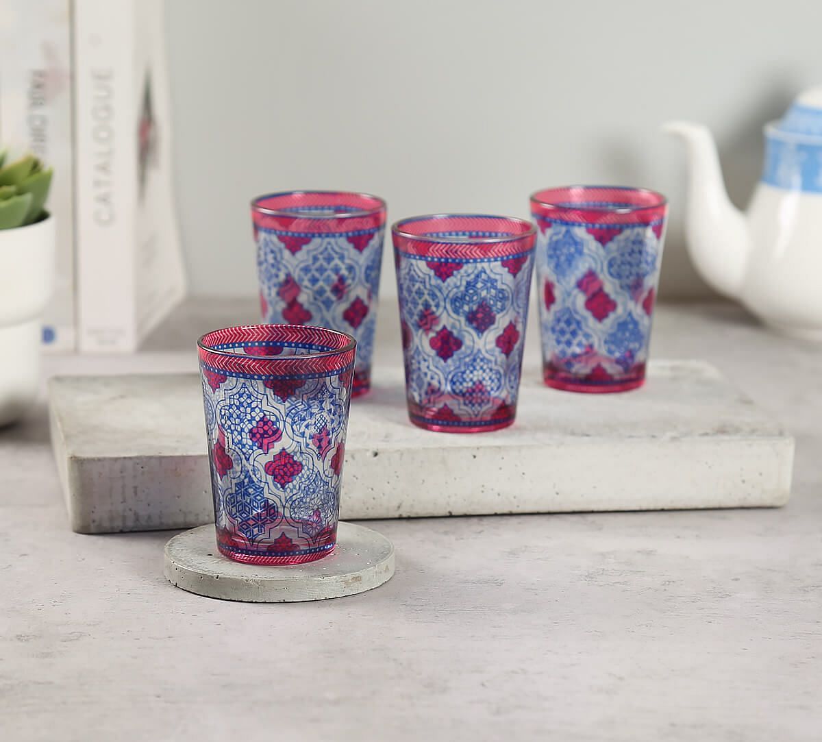 India Circus by Krsnaa Meha Mughal Jhali Chai Glass Set of 4