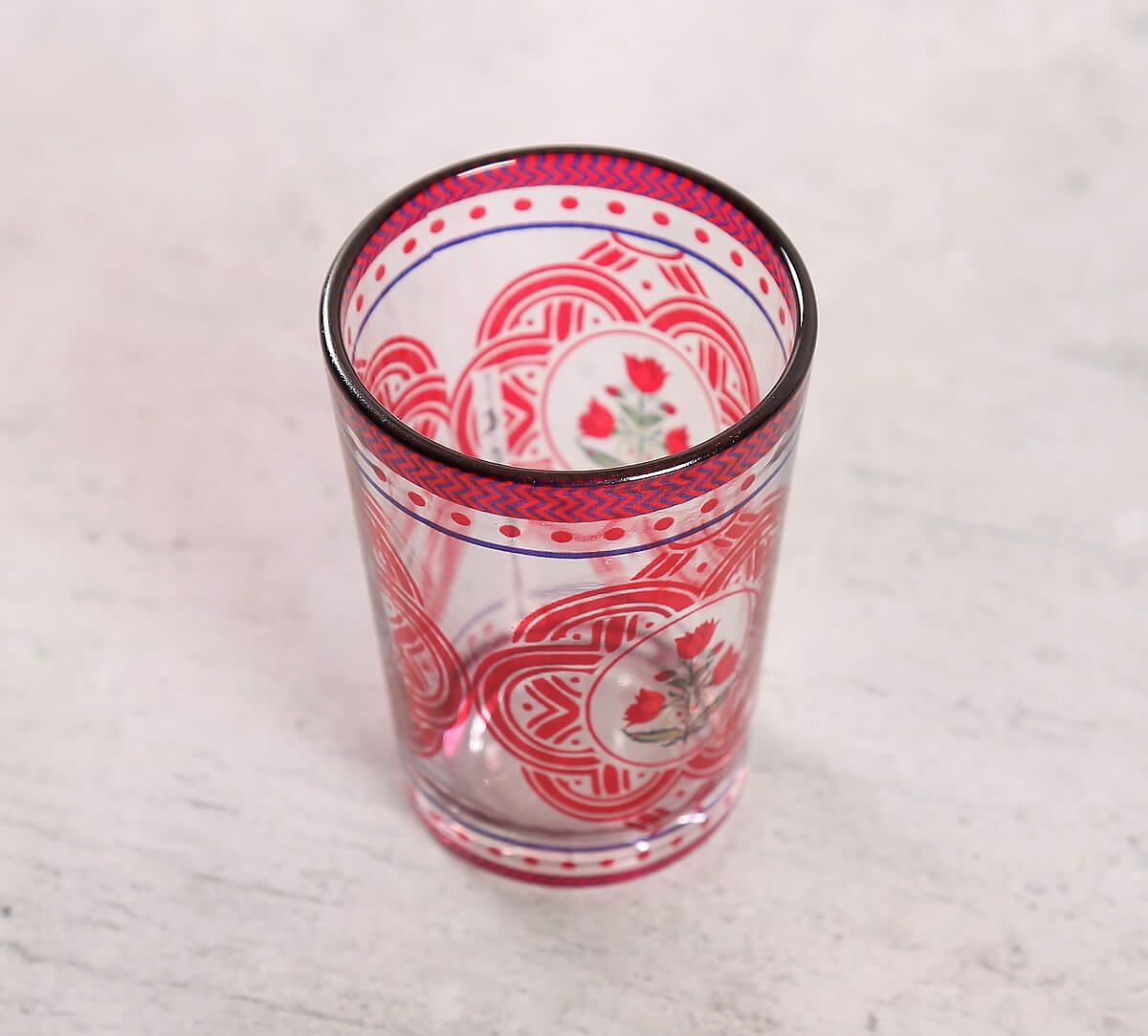 India Circus by Krsnaa Meha Rosebud Bloom Chai Glass Set of 4