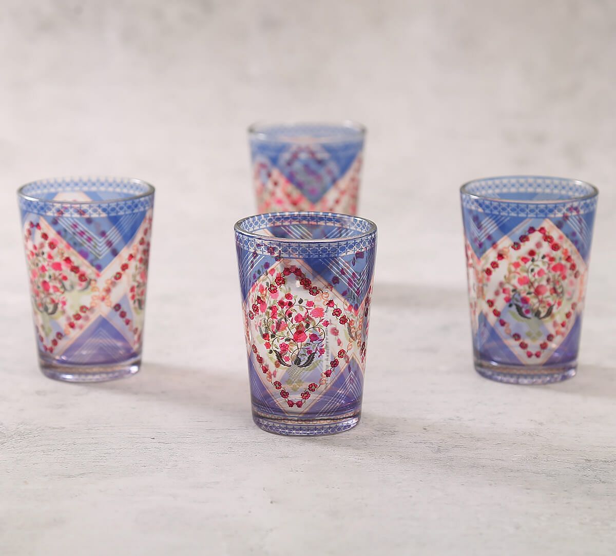 India Circus by Krsnaa Meha Spring Bloom Chai Glass Set of 4