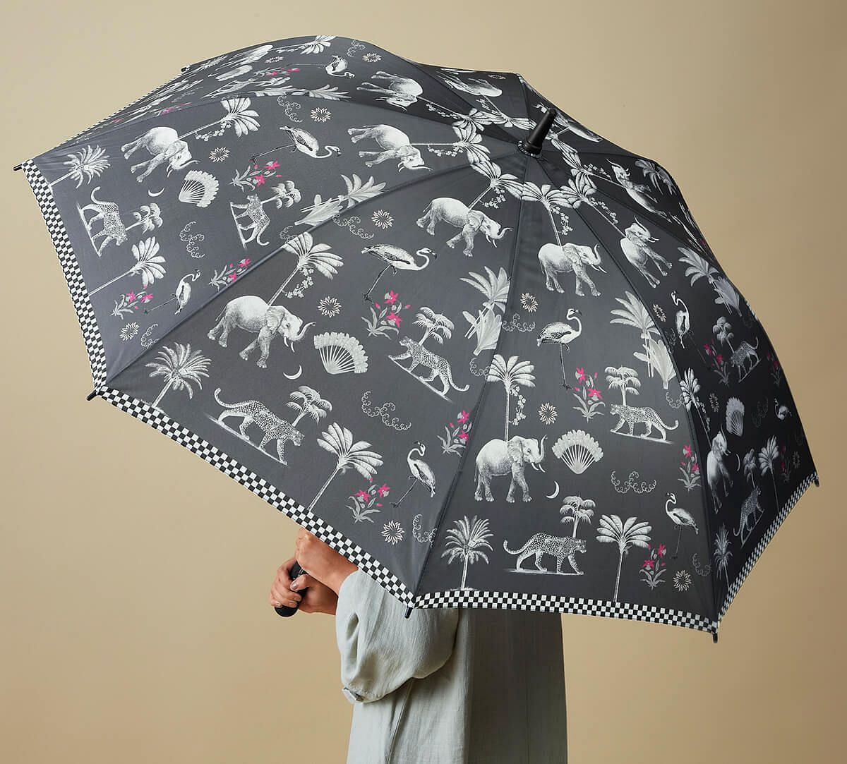 India Circus by Krsnaa Mehta Animalia Creations Long Umbrella