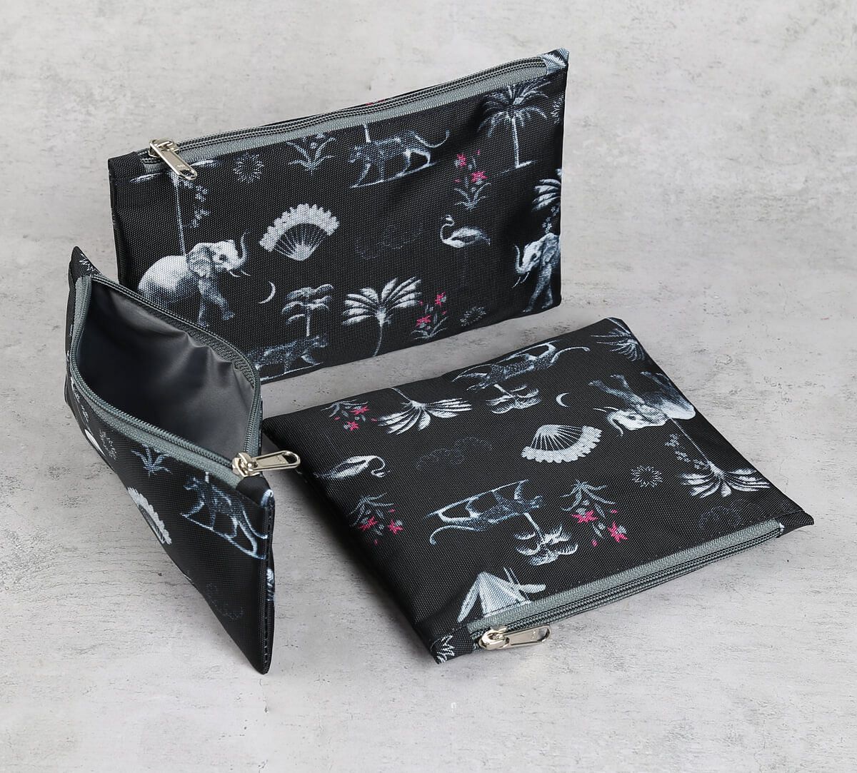 India Circus by Krsnaa Mehta Animalia Creations Utility Pouch Set of 3