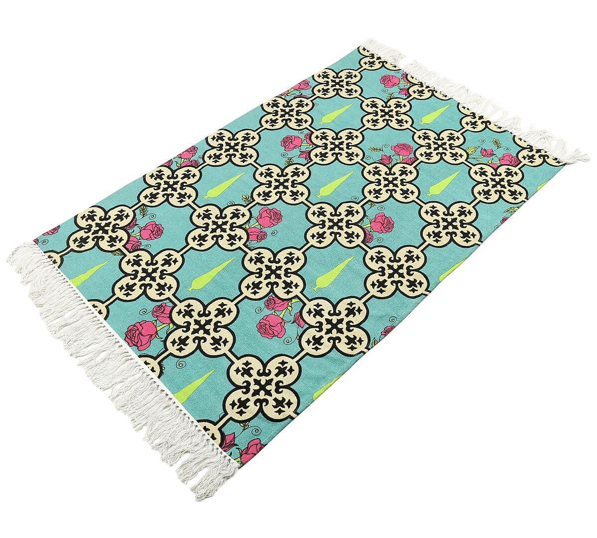 India Circus by Krsnaa Mehta Aqua Clover's Knotty Play Rug