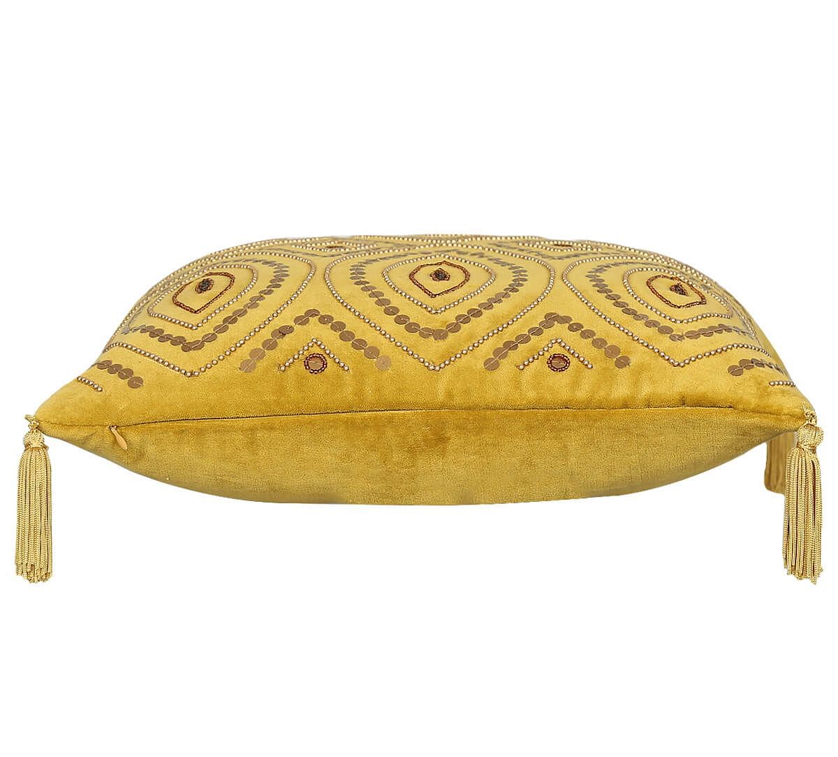 India Circus by Krsnaa Mehta Aureolin Decorated Adorn Cushion Cover