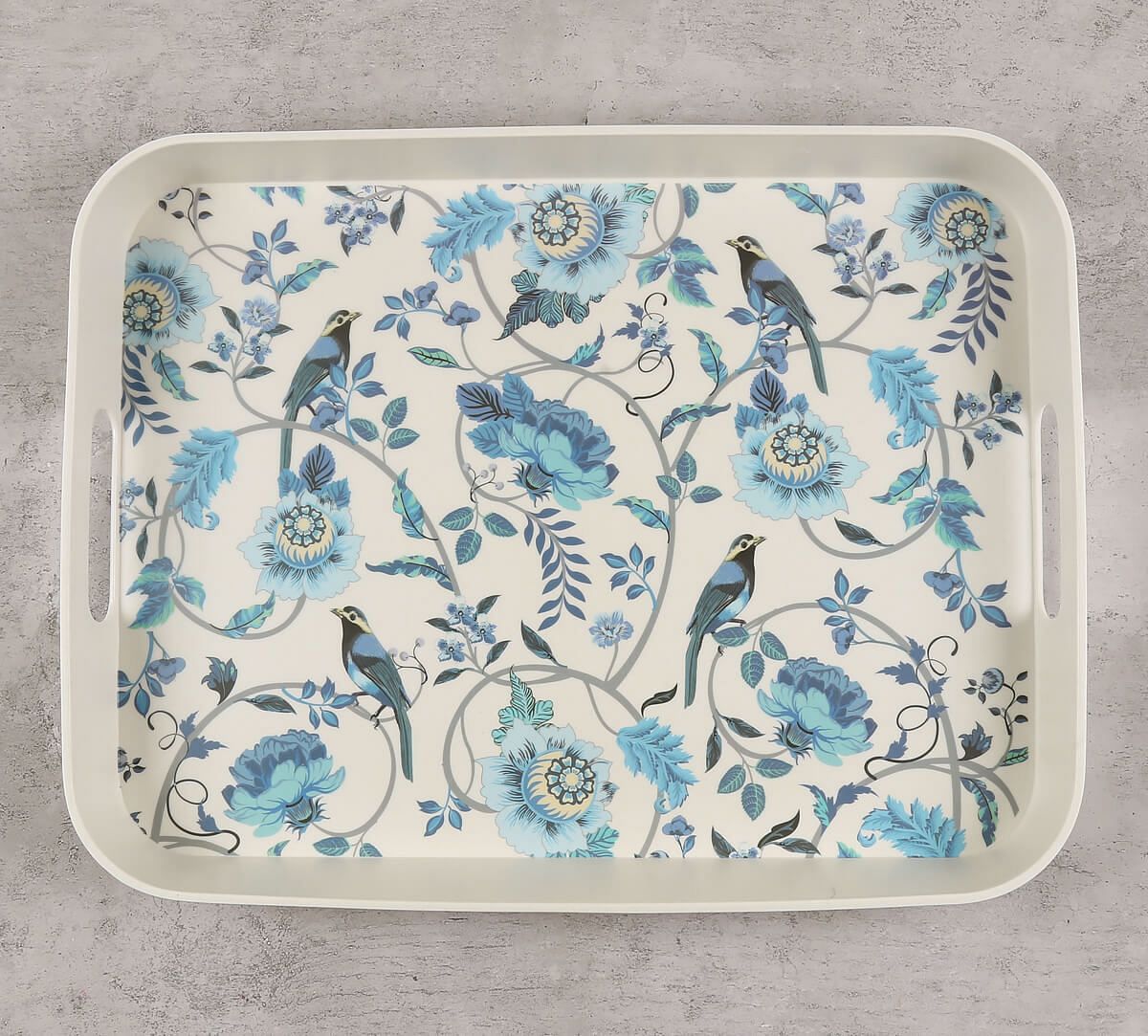 India Circus by Krsnaa Mehta Azur Blooms Rectangle Bamboo Tray