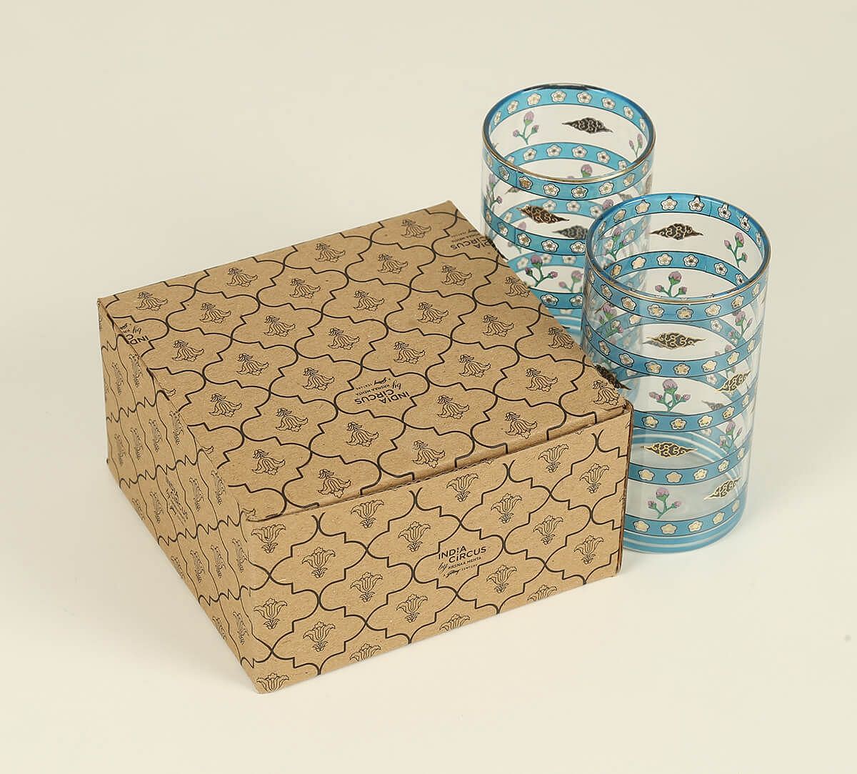 India Circus by Krsnaa Mehta Azure Pad Tumbler set of 2