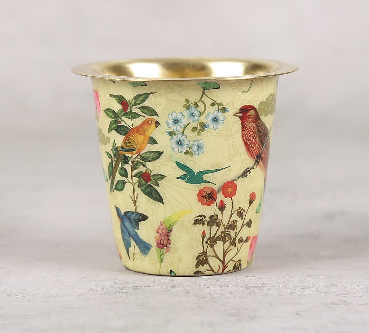 India Circus by Krsnaa Mehta Bird Land Brass Coffee Tumbler Set