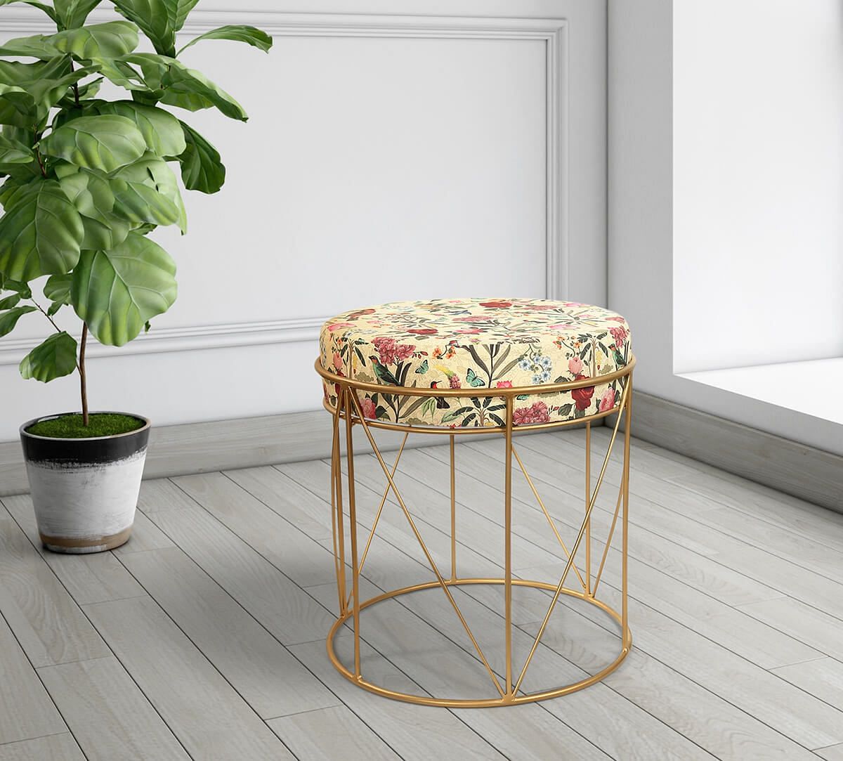 India Circus by Krsnaa Mehta Bird Land Iron Pouffe