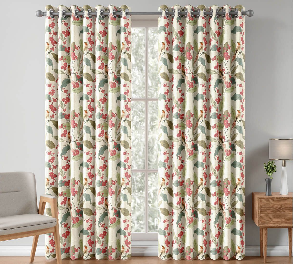 India Circus by krsnaa Mehta Bird land paradise Curtains Set of 2