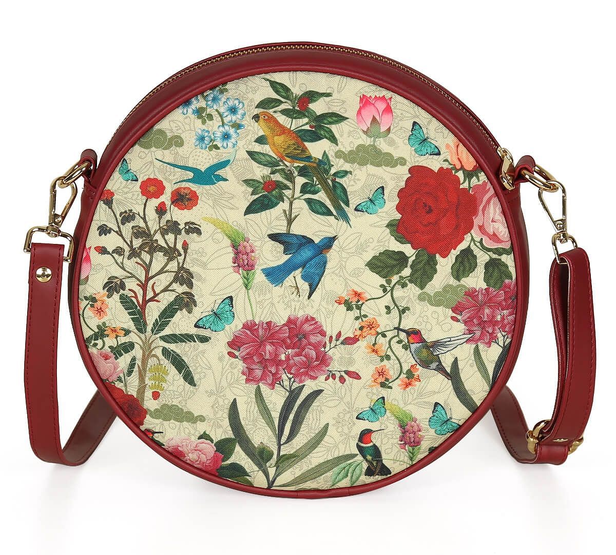 India Circus by Krsnaa Mehta Bird Land Round Crossbody Bag