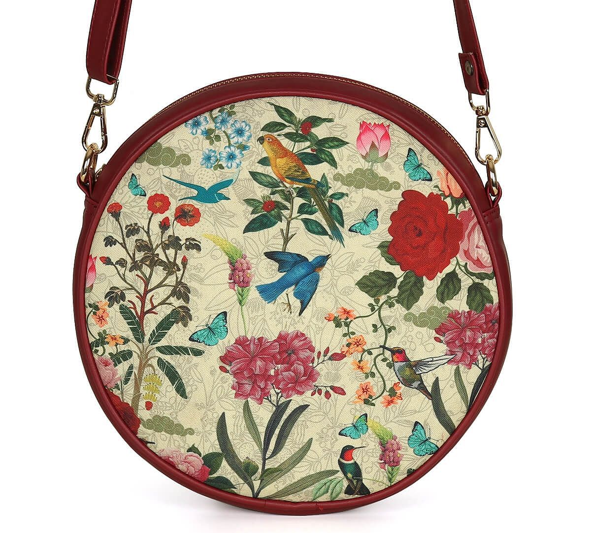 India Circus by Krsnaa Mehta Bird Land Round Crossbody Bag