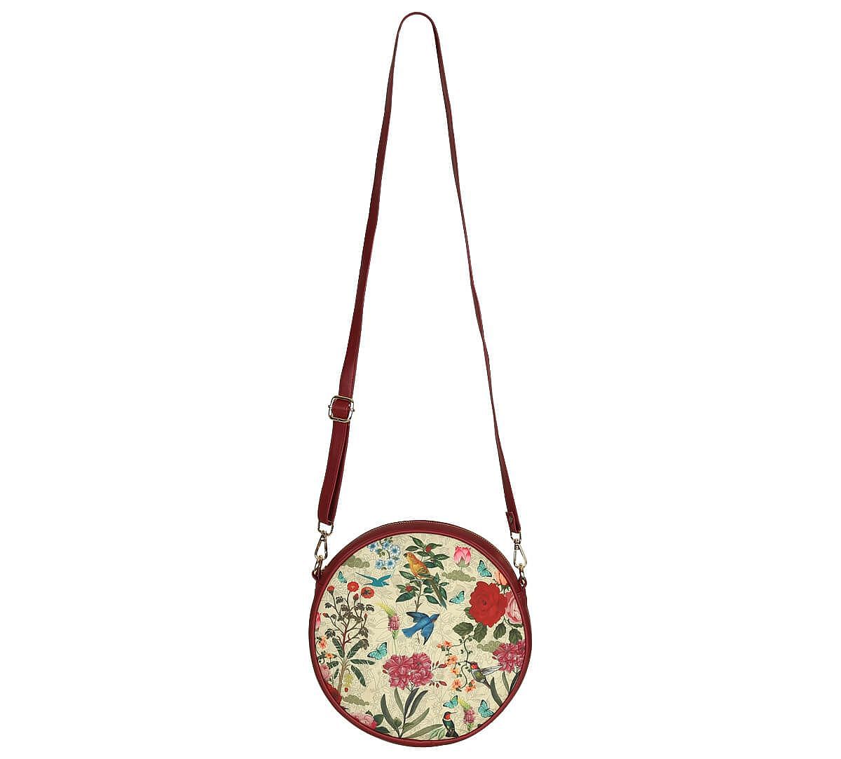 India Circus by Krsnaa Mehta Bird Land Round Crossbody Bag