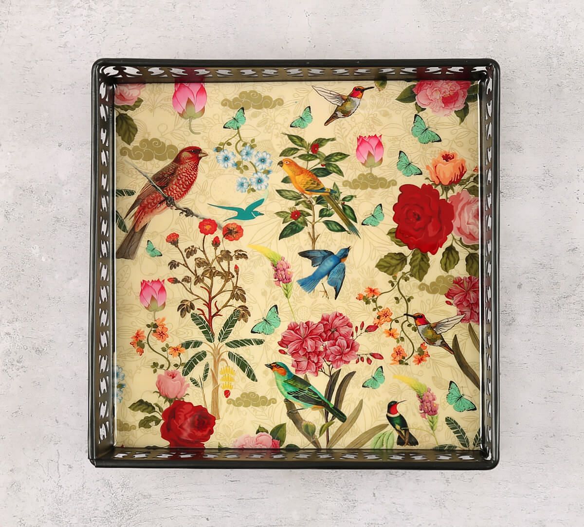 India Circus by Krsnaa Mehta Bird Land Square Iron Tray