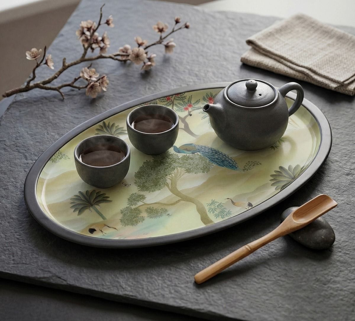 Bird Oasis Oval Tray