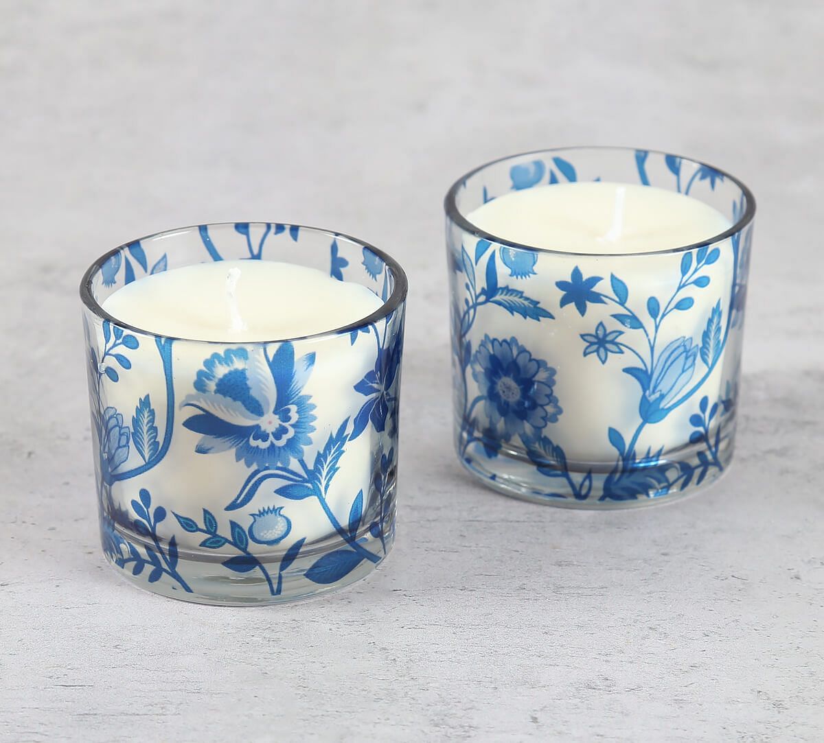 India Circus by Krsnaa Mehta Blaue Blume Cylindrical Candle Votive Set of 2