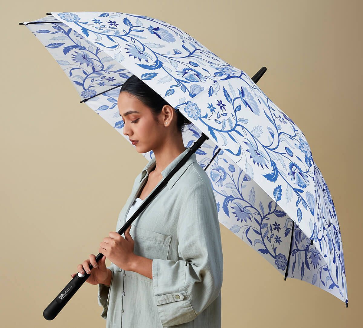 India Circus by Krsnaa Mehta Blaue Blume Long Umbrella