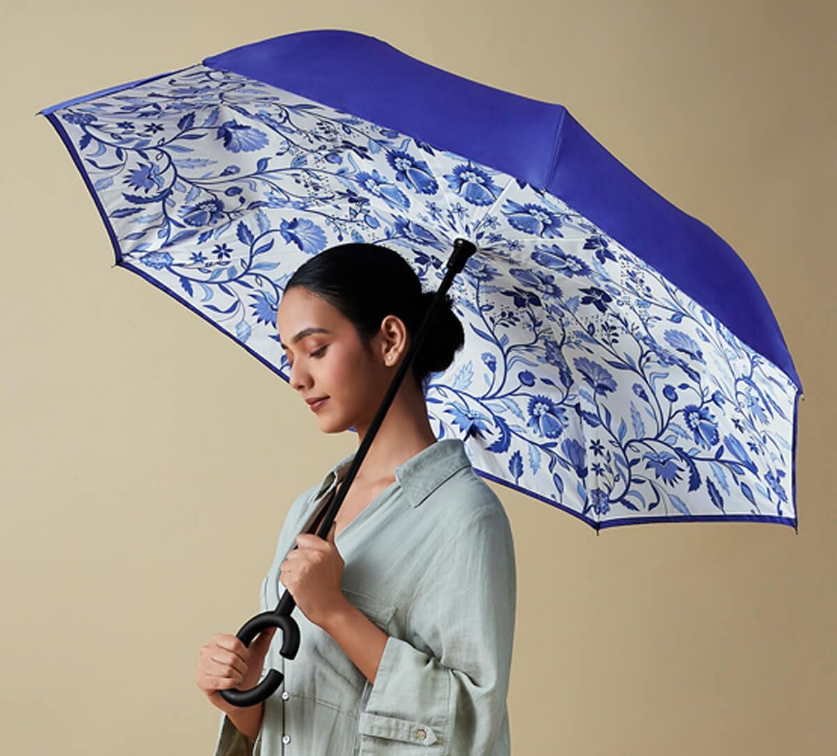 India Circus by Krsnaa Mehta Tropical View Reversible Reversible Umbrella