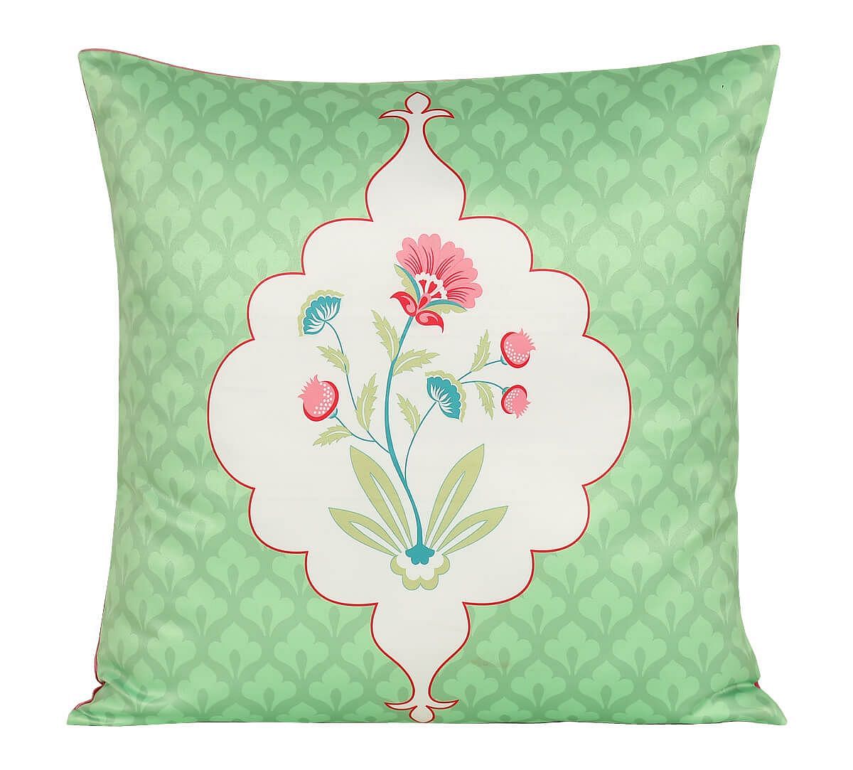 India Circus by Krsnaa Mehta Blooming Dahlia Satin Blend Cushion Cover Set of 5