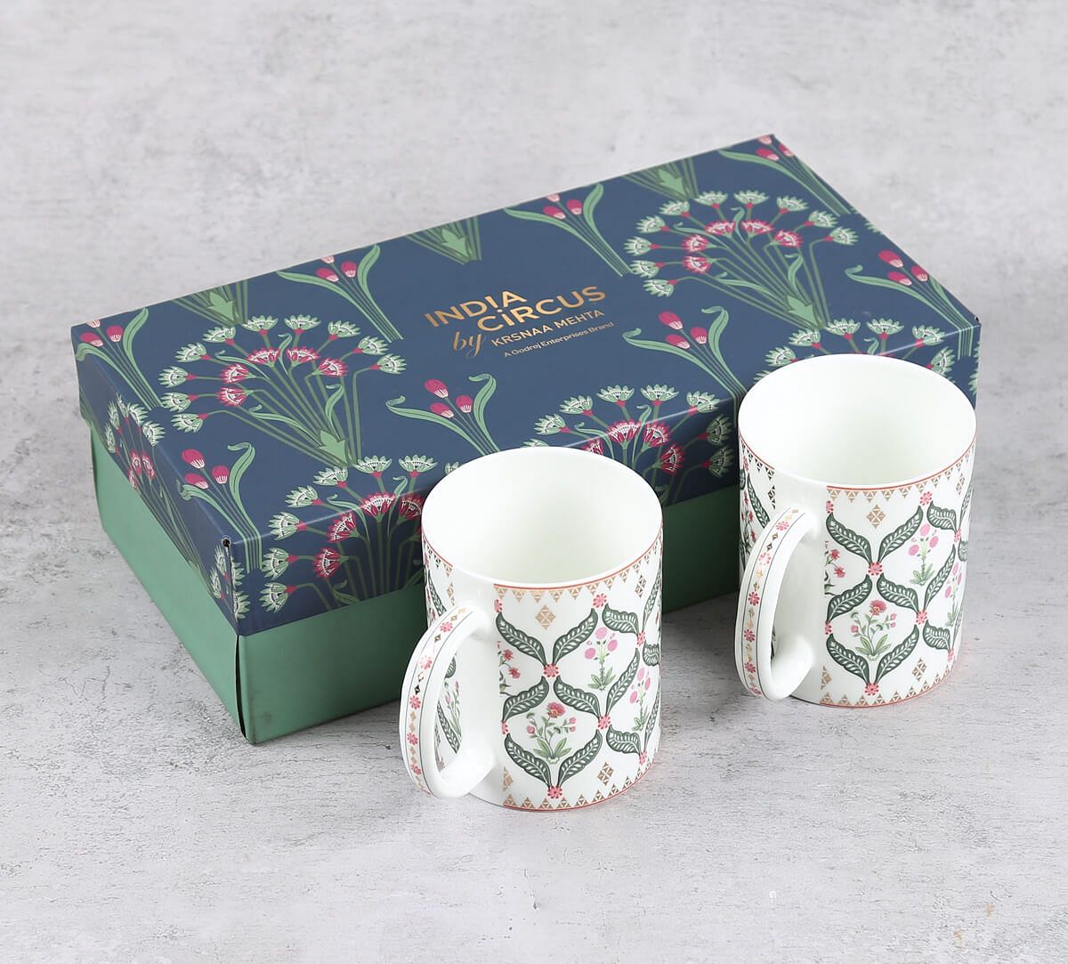 India Circus by Krsnaa Mehta Blooming Dahlia Mug Set of 2