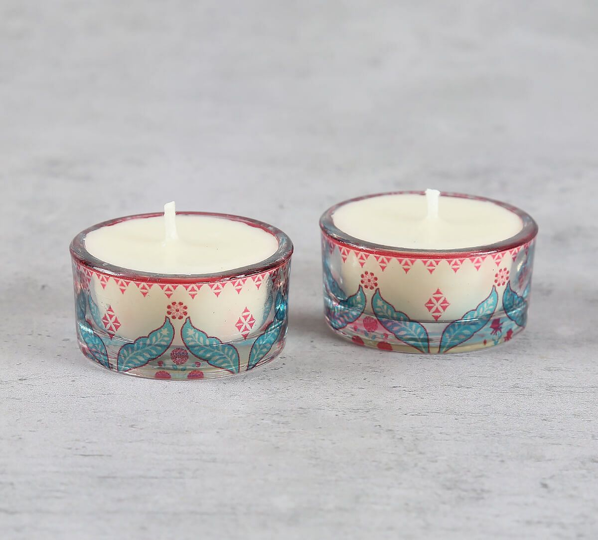 India Circus by Krsnaa Mehta Blooming Dahlia T Lite Candle Votive Set of 2