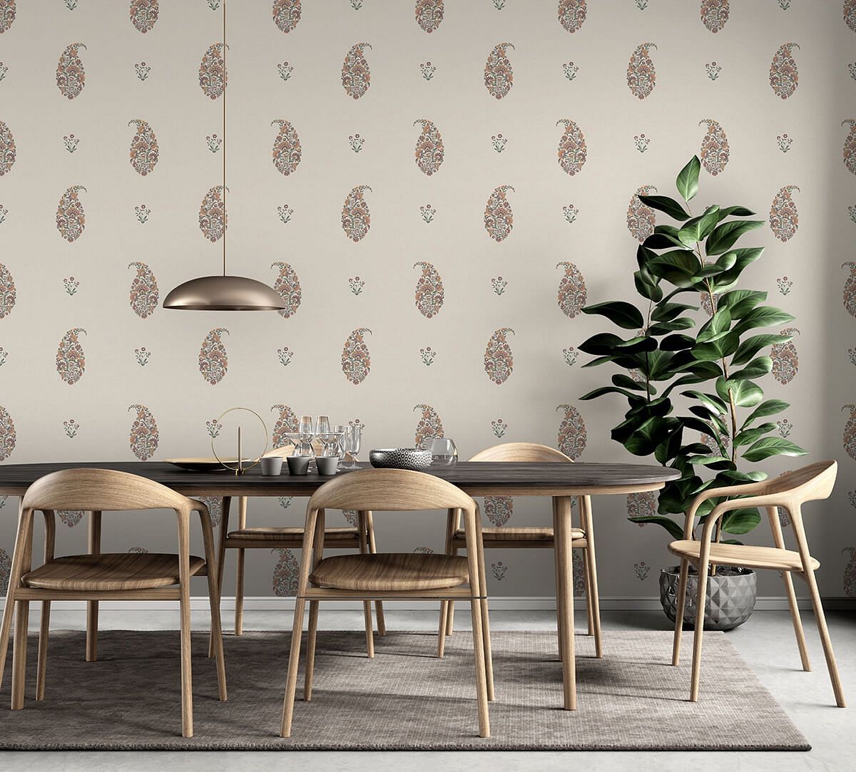 India Circus by Krsnaa Mehta Blooms in Paisley Midnight Wallpaper