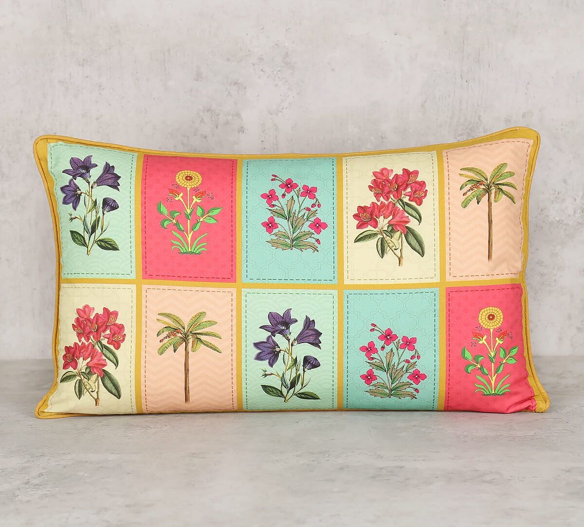 India Circus by Krsnaa Mehta Blossom Treasure Rectangle Cotton Poplin Cushion Cover