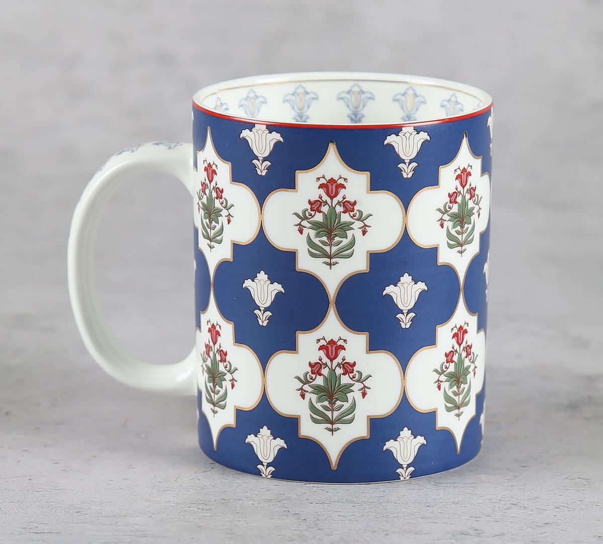 India Circus by Krsnaa Mehta Blue Lattice Treasures Mug Set of 2