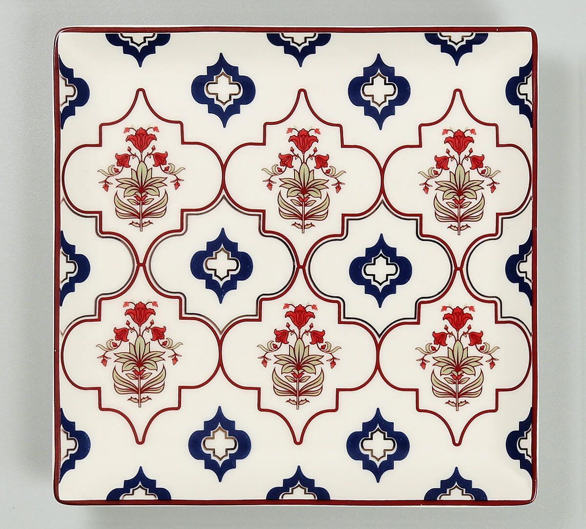 India Circus by Krsnaa Mehta Blue Lattice Treasures Small Platter