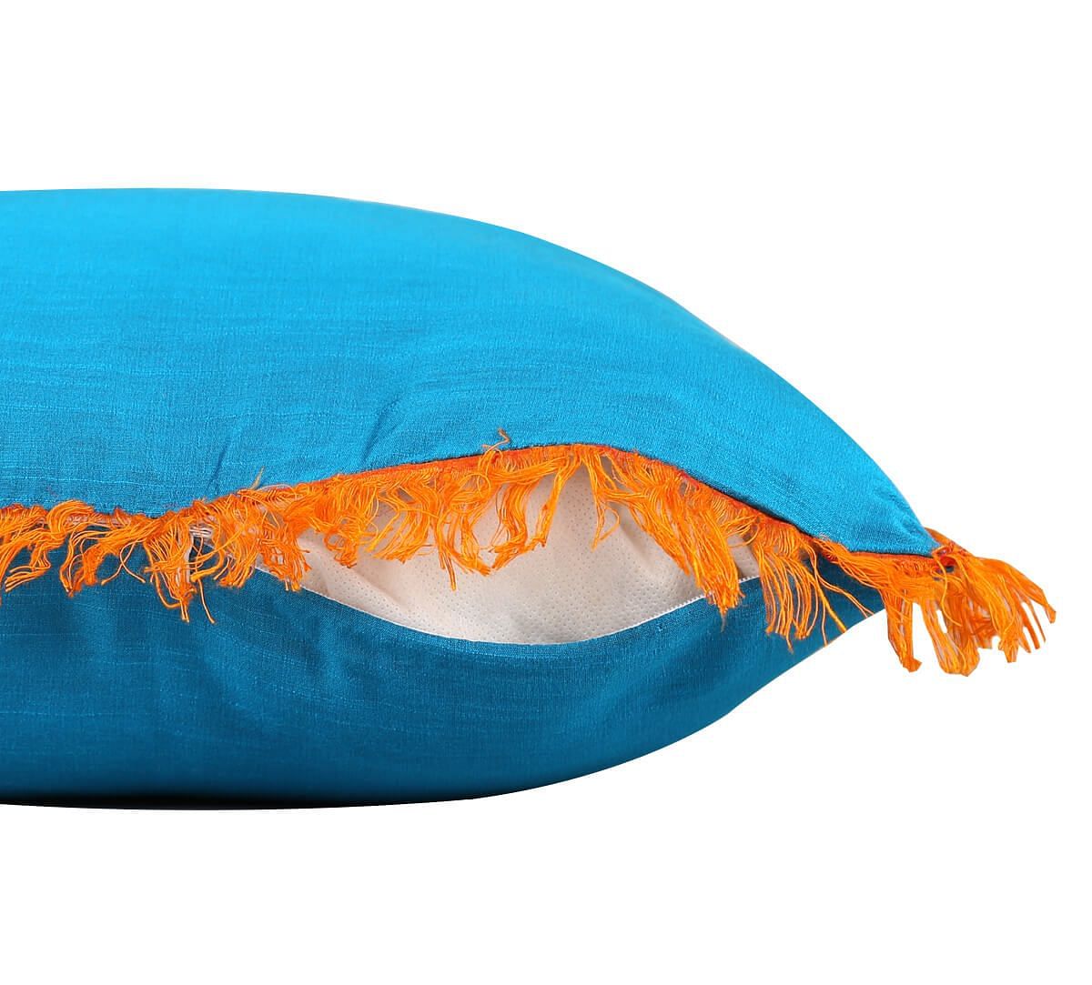 India Circus by Krsnaa Mehta Blueberry Fringe Cushion Cover