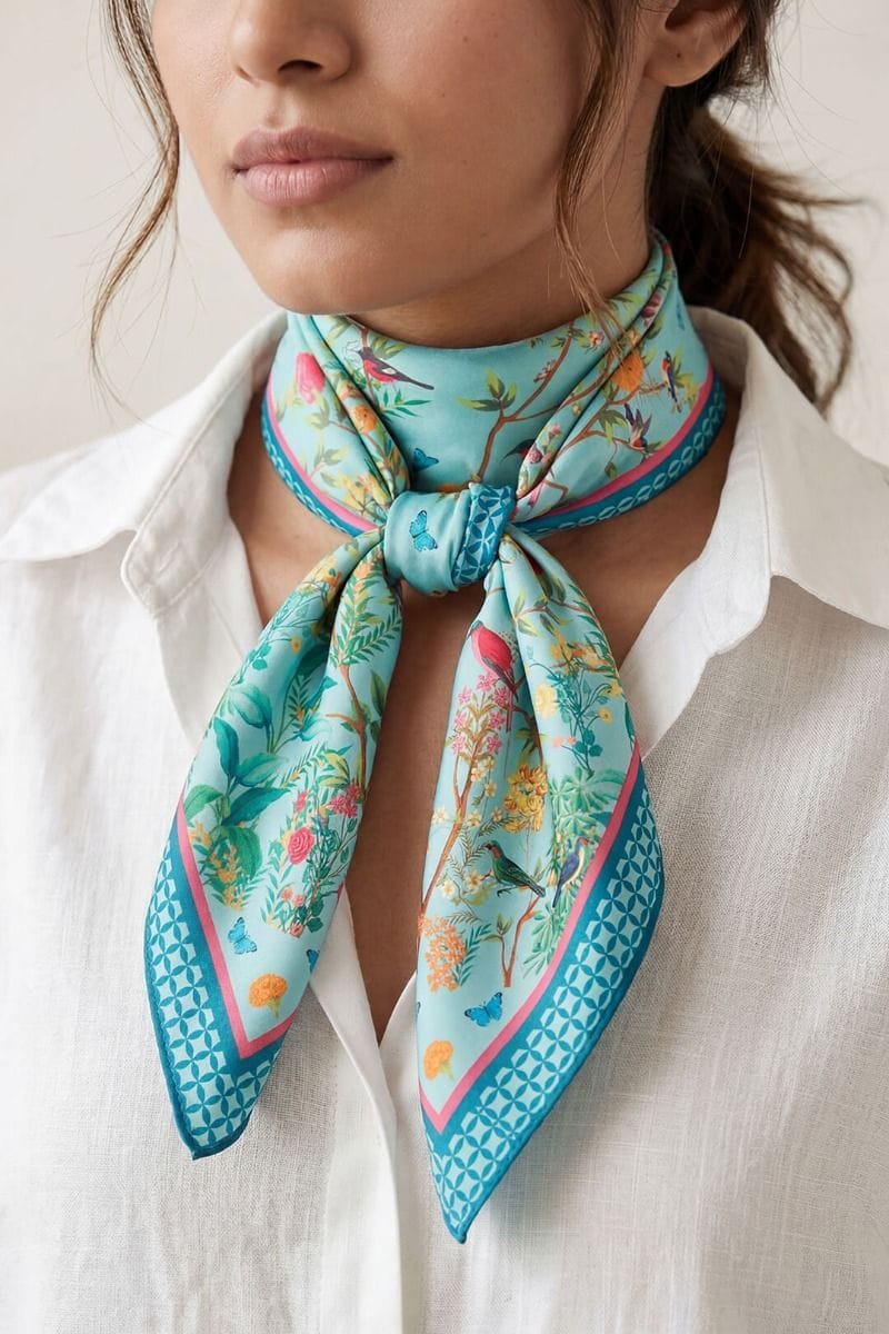 Blues and Blooms Scarf
