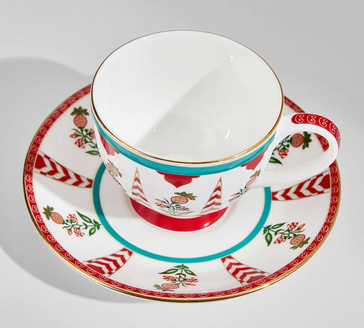 India Circus by Krsnaa Mehta Blushed Orchard Cup & Saucer Set of 6