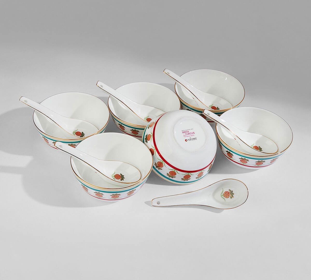 India Circus by Krsnaa Mehta Blushed Orchard Soup Bowl Set