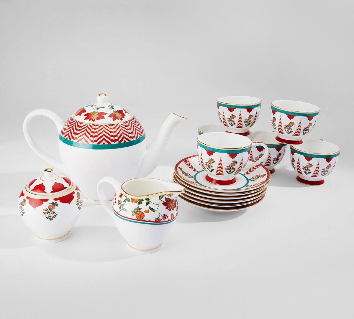 India Circus by Krsnaa Mehta Blushed Orchard Tea Set