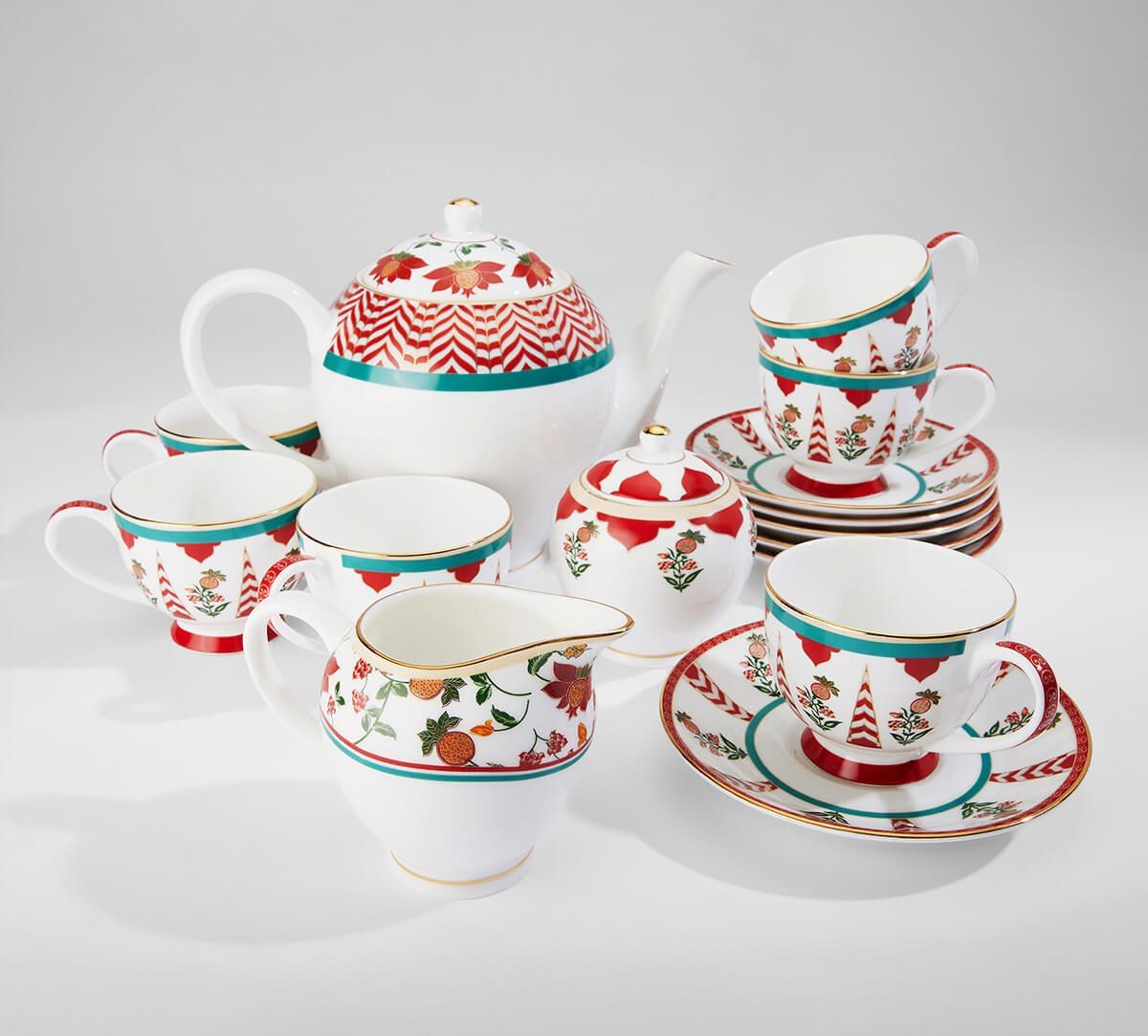 India Circus by Krsnaa Mehta Blushed Orchard Tea Set