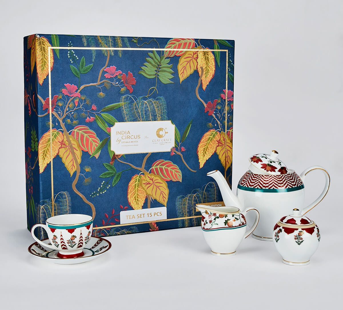 India Circus by Krsnaa Mehta Blushed Orchard Tea Set