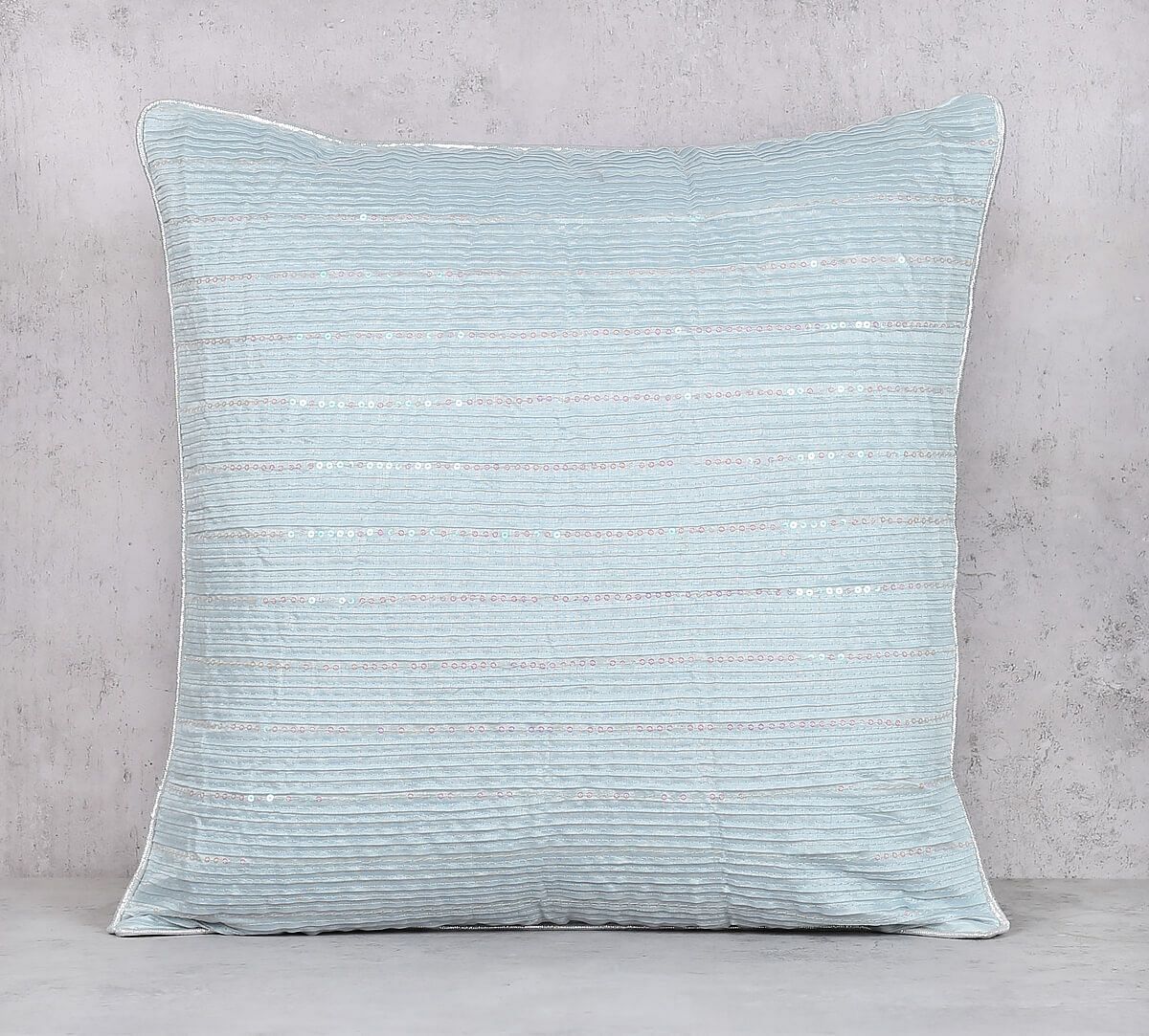 India Circus by Krsnaa Mehta Boreal Chanderi Sequins Work Cushion Cover