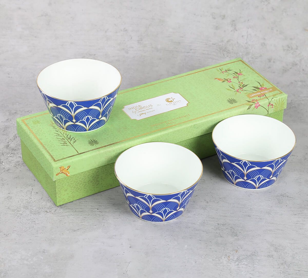 India Circus by Krsnaa Mehta Botanical Elegance Nikko Bowl Set of 3