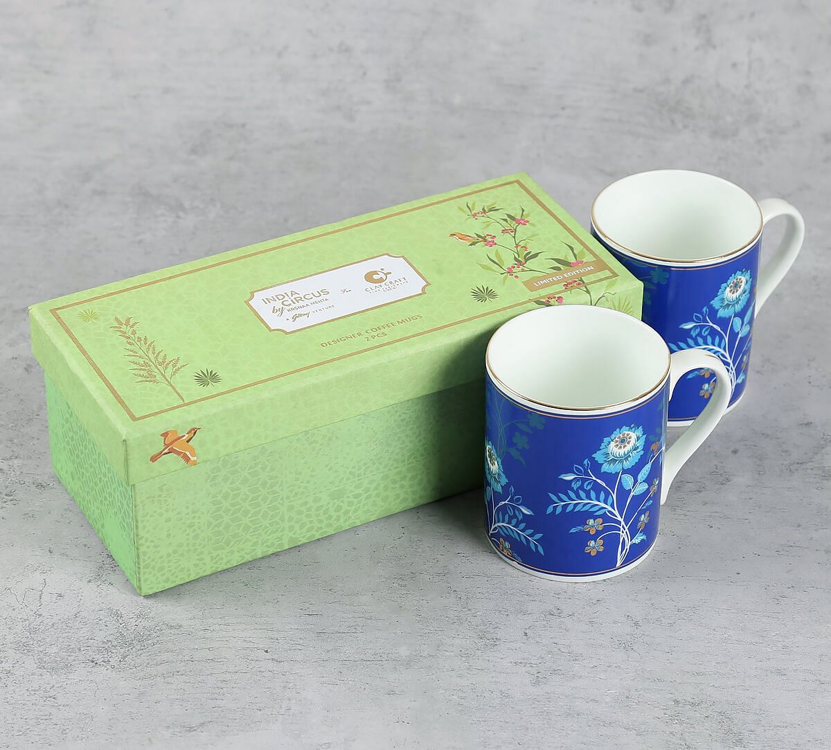 India Circus by Krsnaa Mehta Botanical Elegance Swing Mug Set of 2