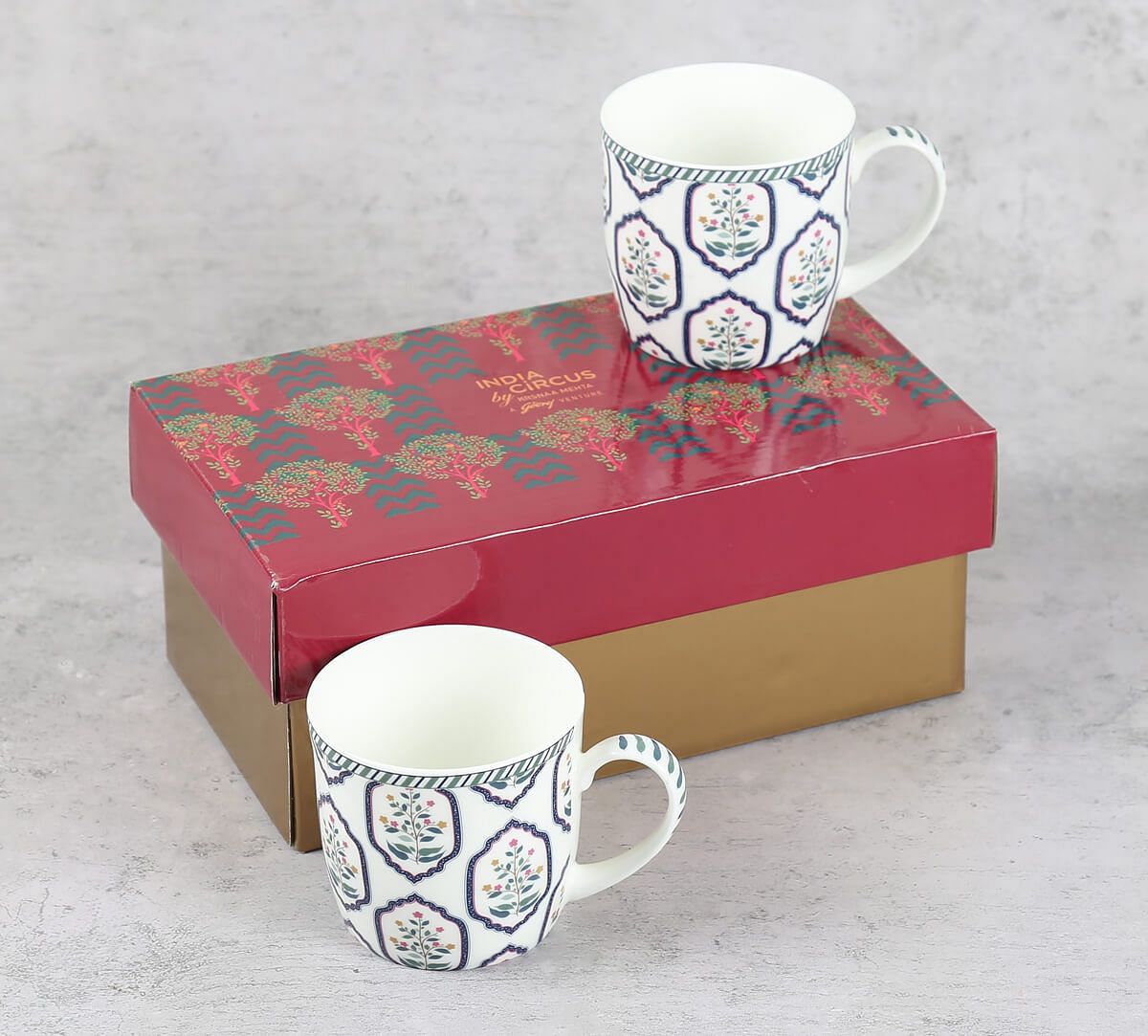 India Circus by Krsnaa Mehta Bouquet Brush Mug Set of 2