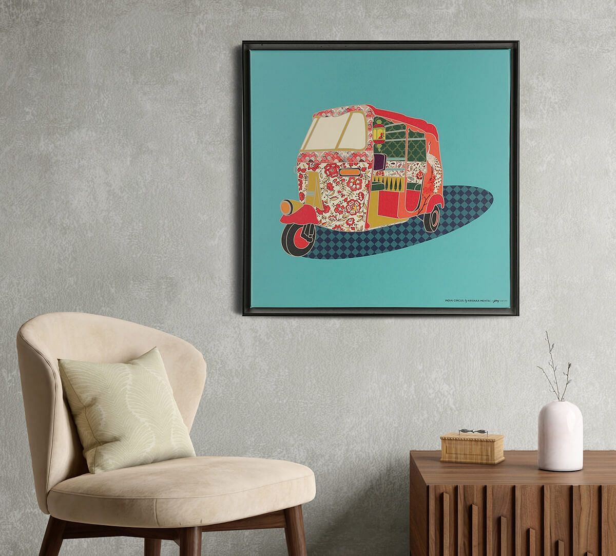 India Circus by Krsnaa Mehta Buggy Array Floating Framed Canvas Wall Art
