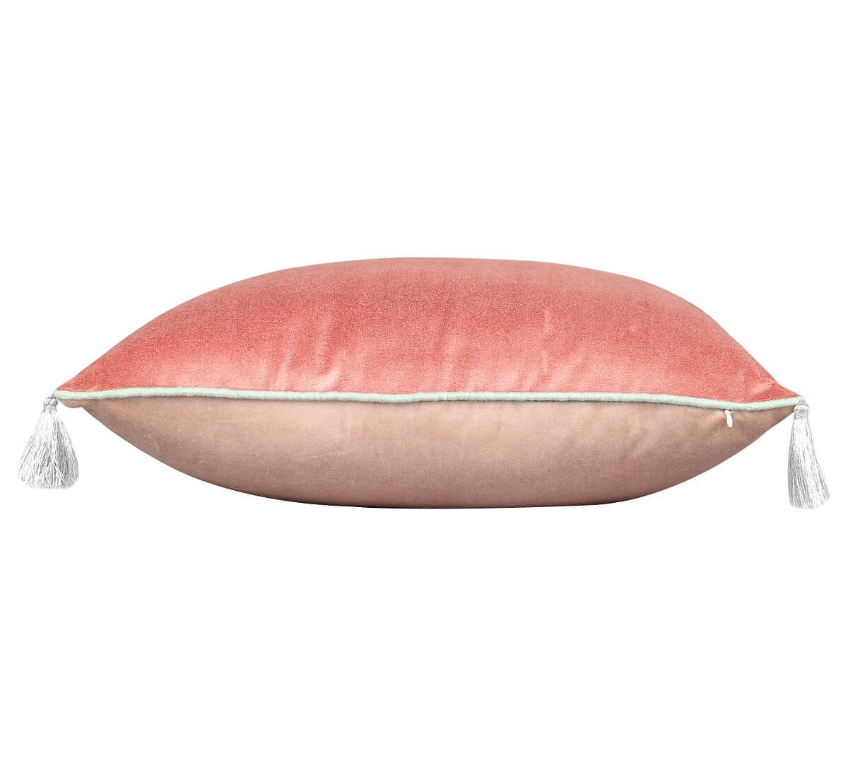 India Circus by Krsnaa Mehta Candlelight Peach Tassle Cushion Cover