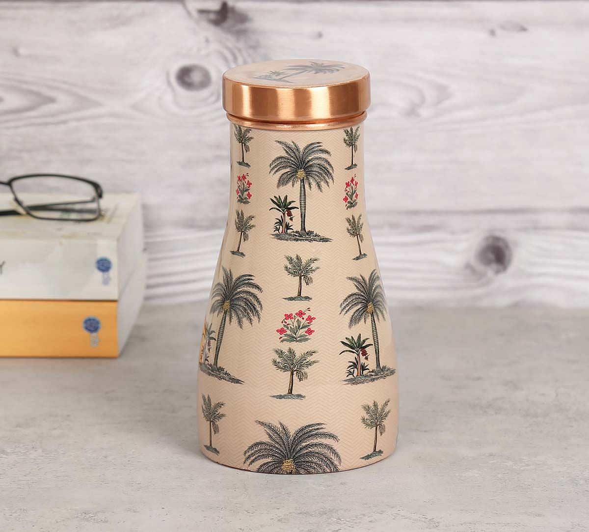 India Circus by Krsnaa Mehta Chevron Palms Bedside Copper Jar