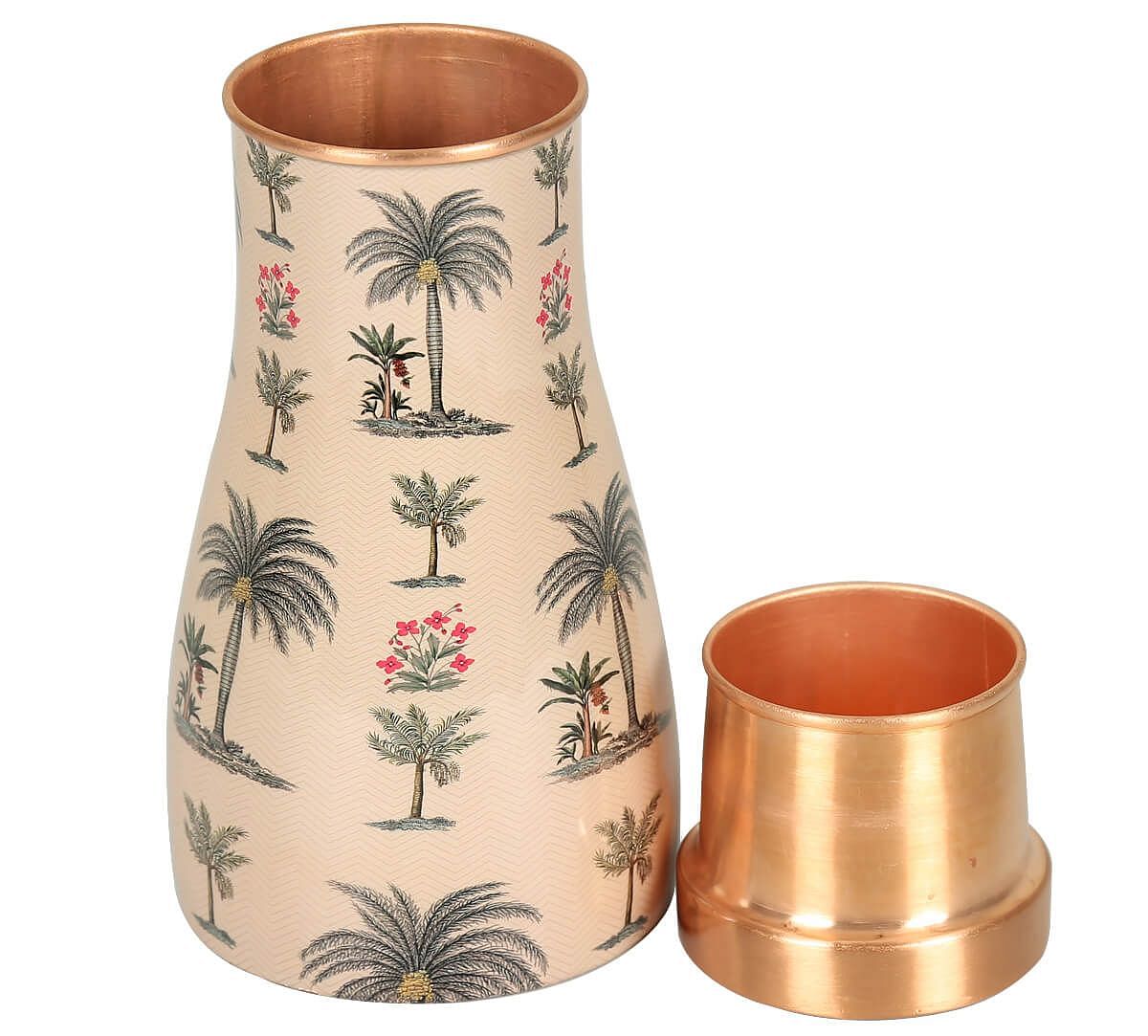 India Circus by Krsnaa Mehta Chevron Palms Bedside Copper Jar