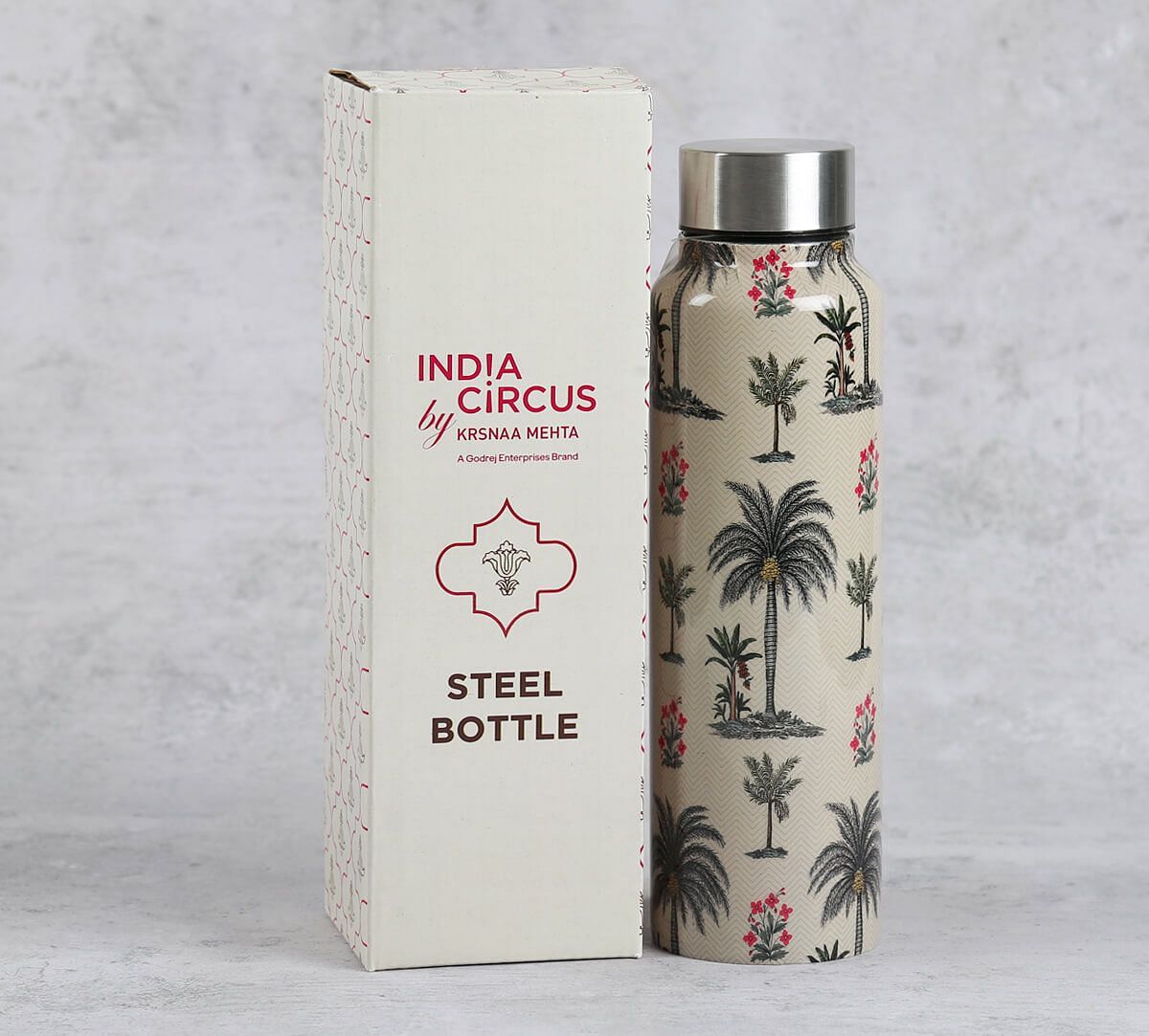 India Circus by Krsnaa Mehta Chevron Palms Big Steel Bottle