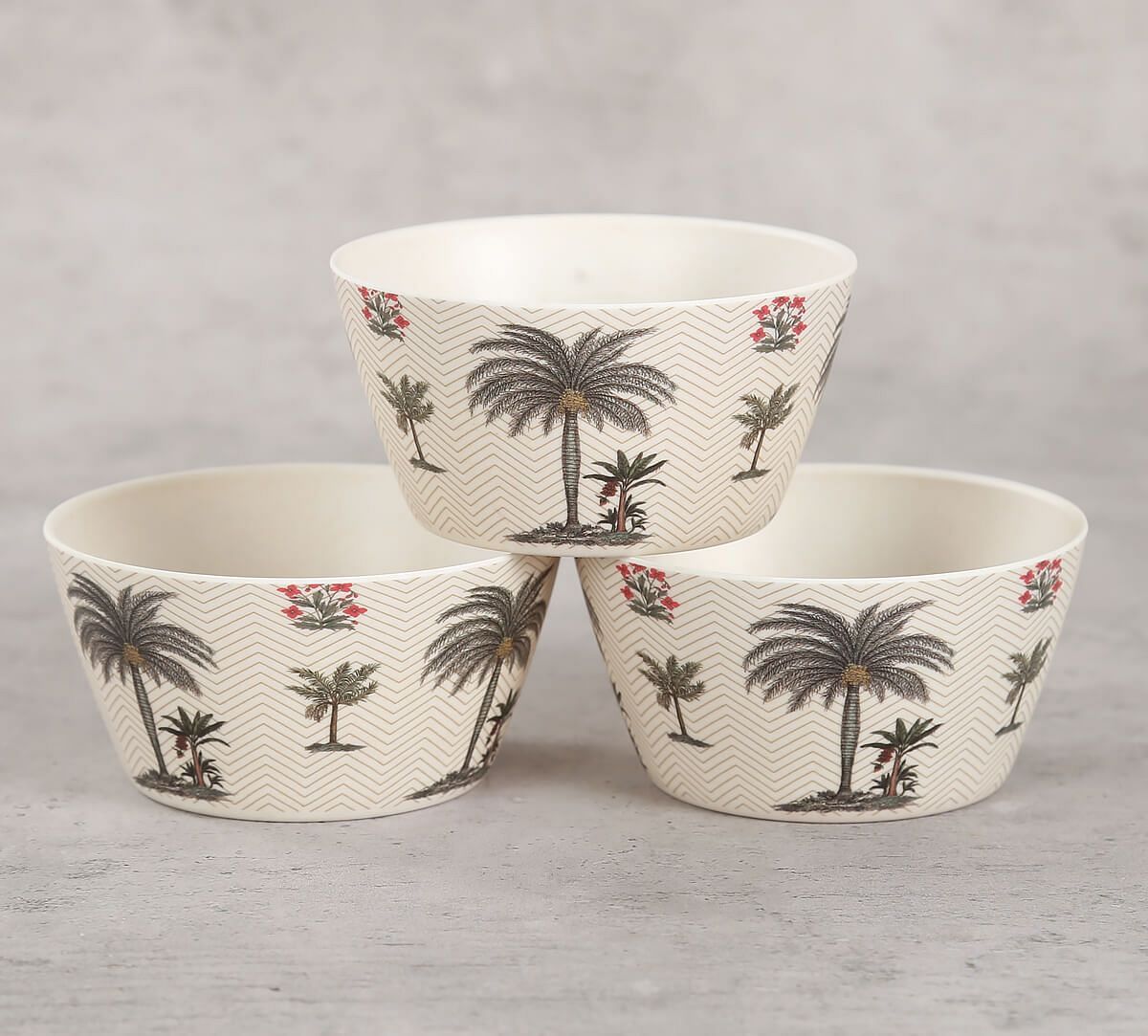 India Circus by Krsnaa Mehta Chevron Palms Bowls and Tray Set