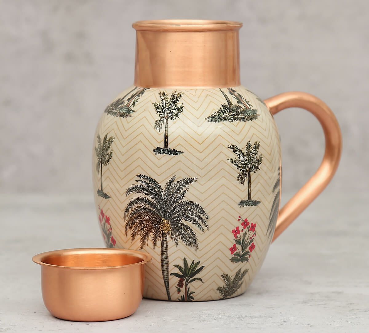 India Circus by Krsnaa Mehta Chevron Palms Copper Jug Set